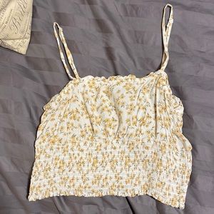 American Eagle Yellow Flower Tank Top